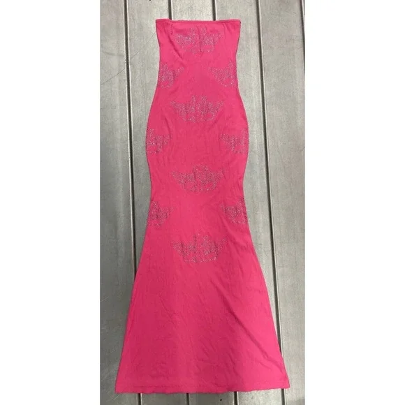 Boys Lie Urban Outfitters Be Mine Diamante Maxi Dress Womens Small Pink Angels - Picture 1 of 14